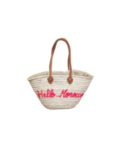 Panier en Paille Hello Morocco Rose